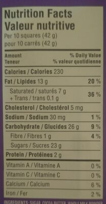 Almond & Raisin Milk Chocolate - Voedingswaarden - en