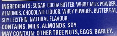Almond Milk Chocolate - Ingrediënten - en