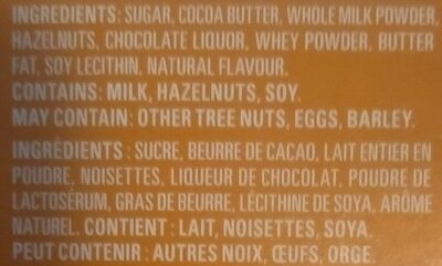Hazelnut Milk Chocolate - Ingrediënten - en