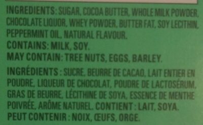 Mint Milk Chocolate - Ingredients
