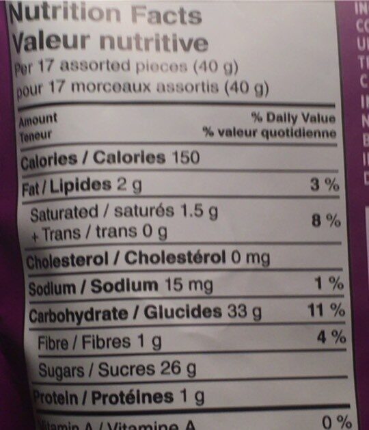 Minis reglisses assorties - Nutrition facts - fr