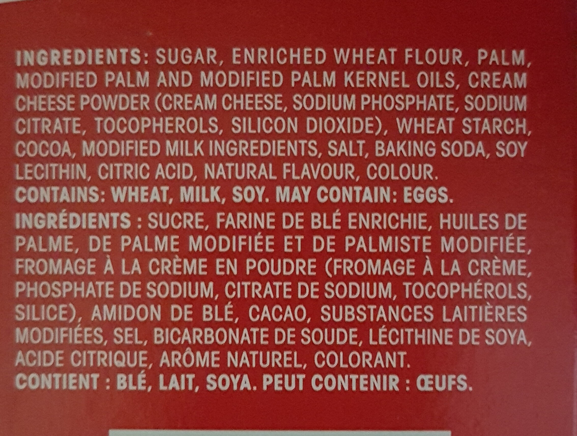 velouté rouge à la crème - Ingredients - fr