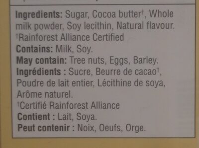 White Chocolate - Ingredients