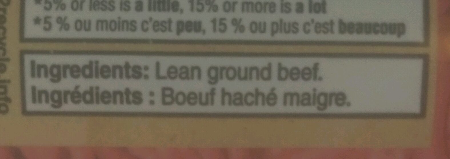 Lean Ground Beef - Ingredients