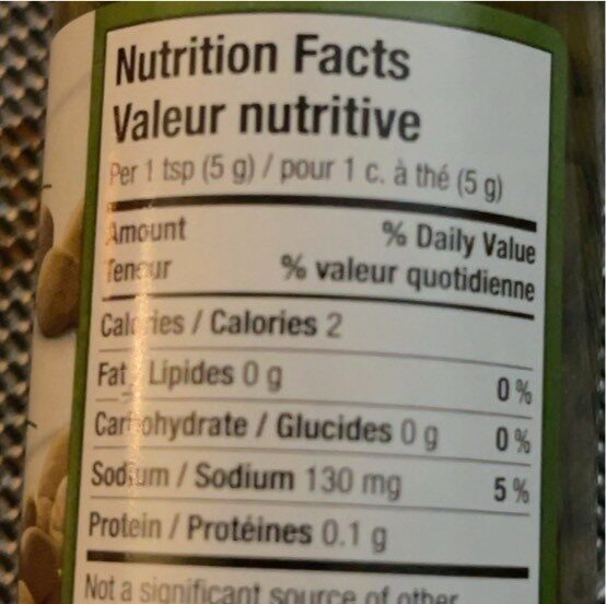 Capers - Nutrition facts