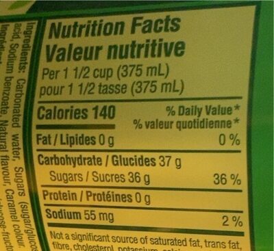 Canada dry - Nutrition facts - fr