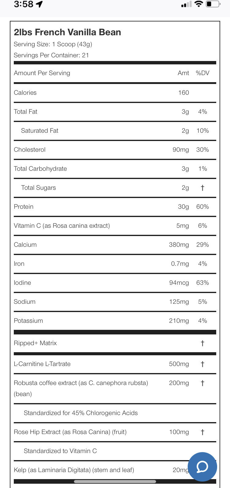 Whey + Muscle Builder - Nutrition facts