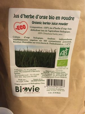 Jus d'herbe d'orge bio en poudre - Product - fr