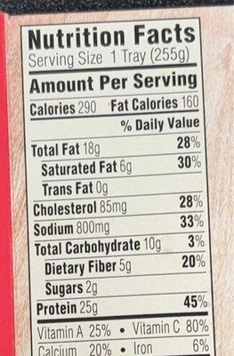 Chicken & broccoli alfredo - Nutrition facts