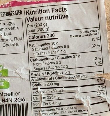 Fruit&Cheese Snack - Nutrition facts - fr