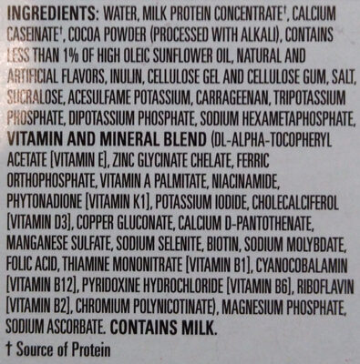 High Protein Shake - Ingredients