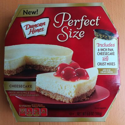 Pinnacle Foods Group Llc, DUNCAN HINES, PERFECT SIZE, CHEESECAKE FILLING & GRAHAM CRACKER CRUST MIXES, barcode: 0644209415212, has 1 potentially harmful, 0 questionable, and
    3 added sugar ingredients.