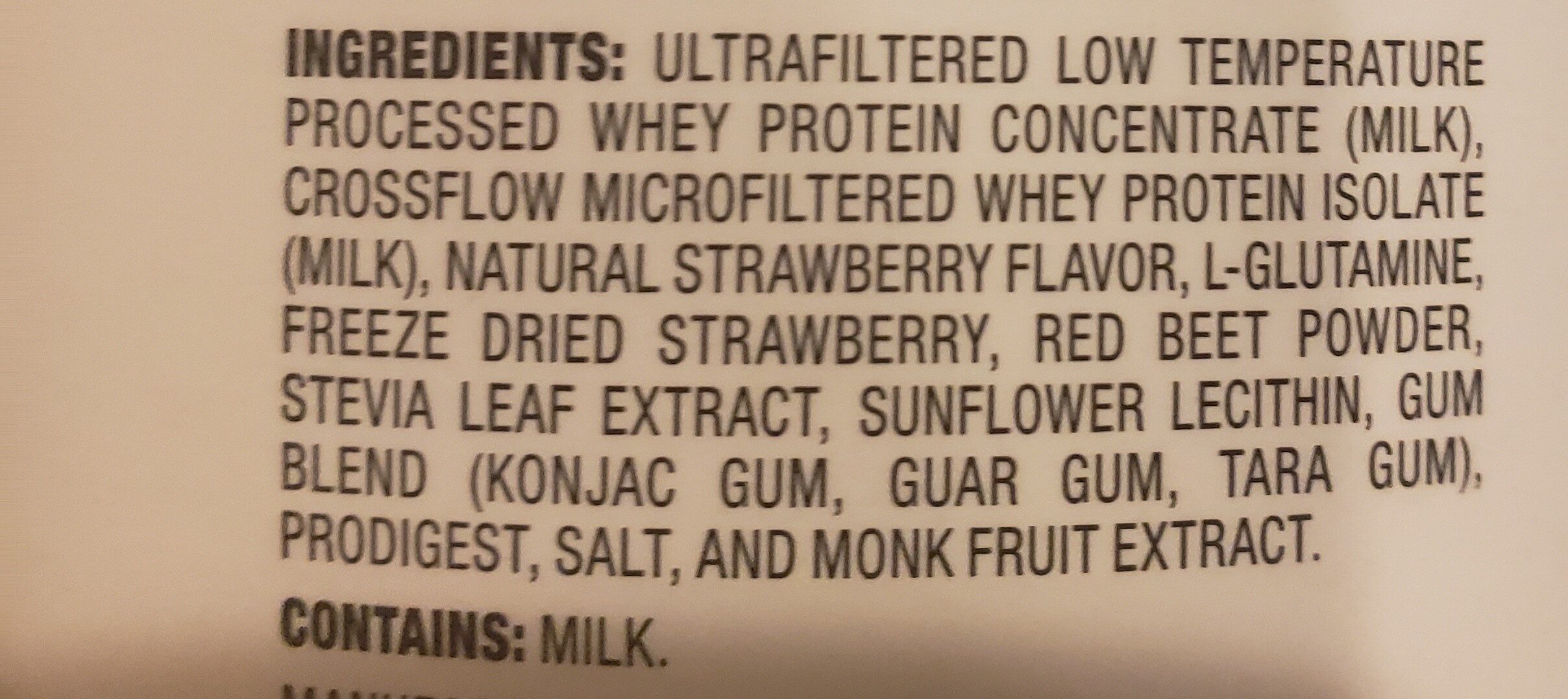 Whey Protein - Ingredients