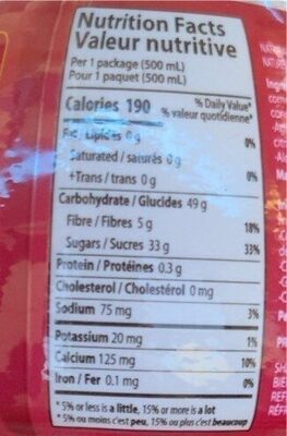 Aloe Juice, Pomegranate - Nutrition facts