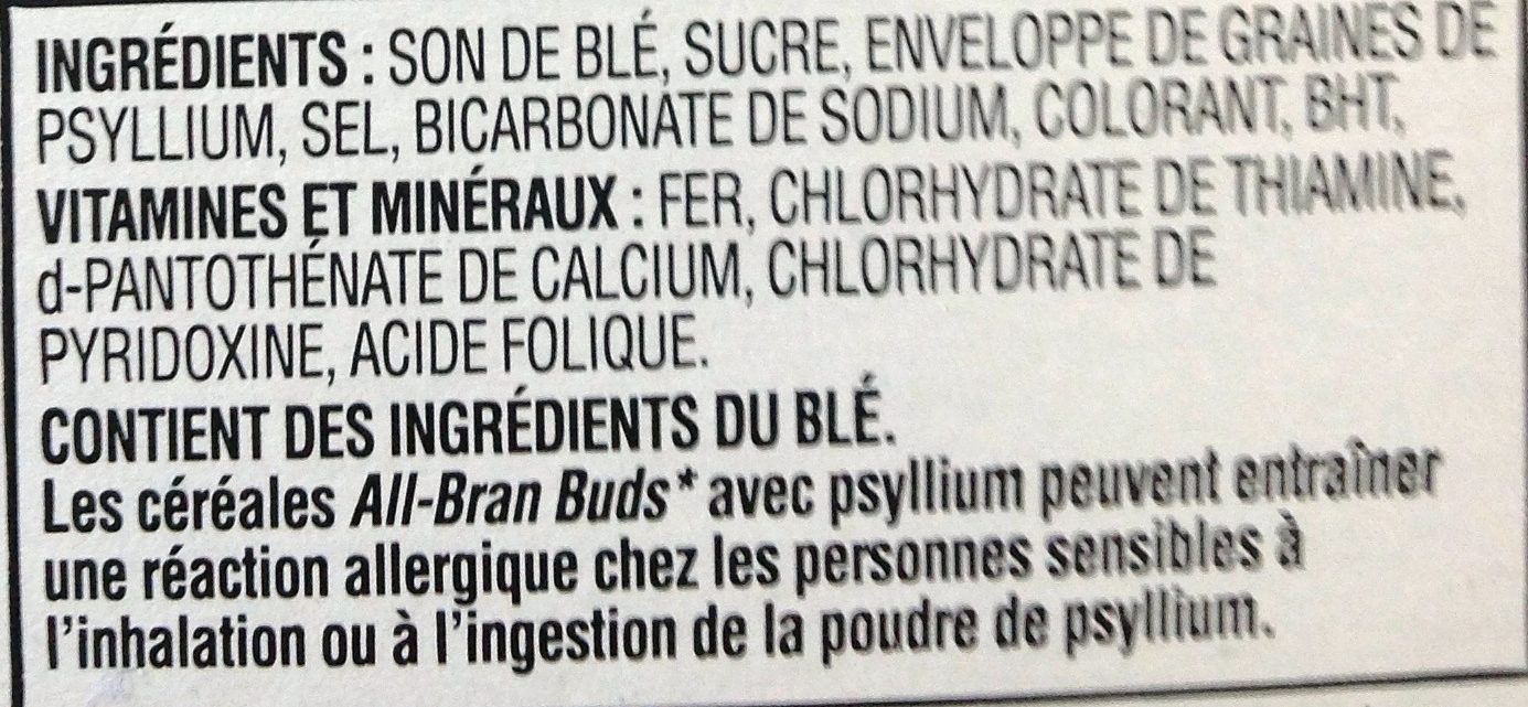 All-Bran Buds - Ingredients - fr