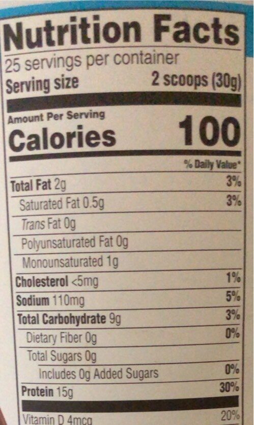 Low-Fat Protein Powder, Chocolate - Nutrition facts