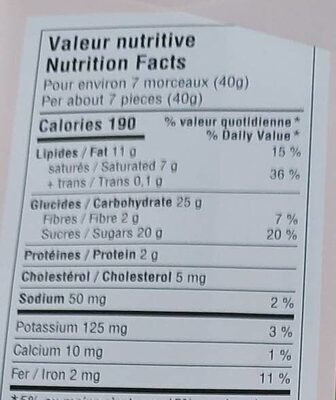 Chocolat noir caramel fleur de sel - Nutrition facts - fr