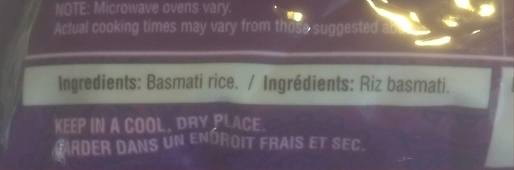 Basmati Rice - Ingrédients