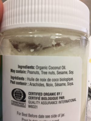 Coconut Oil - Ingredients - fr
