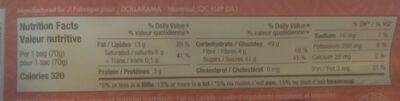 Dark Chocolate Cranberries - Tableau nutritionnel