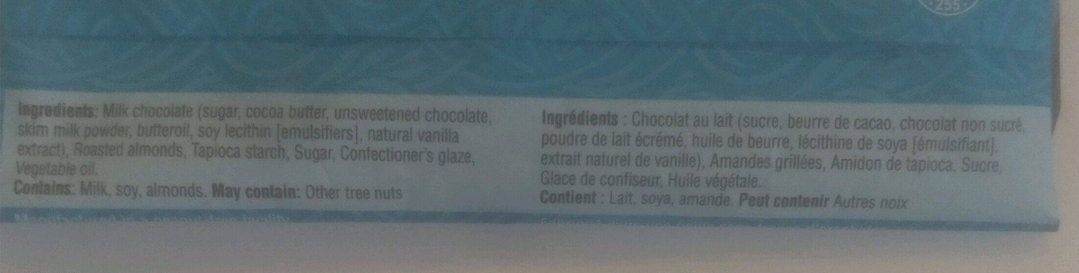 Milk Chocolate Almonds - Ingrédients