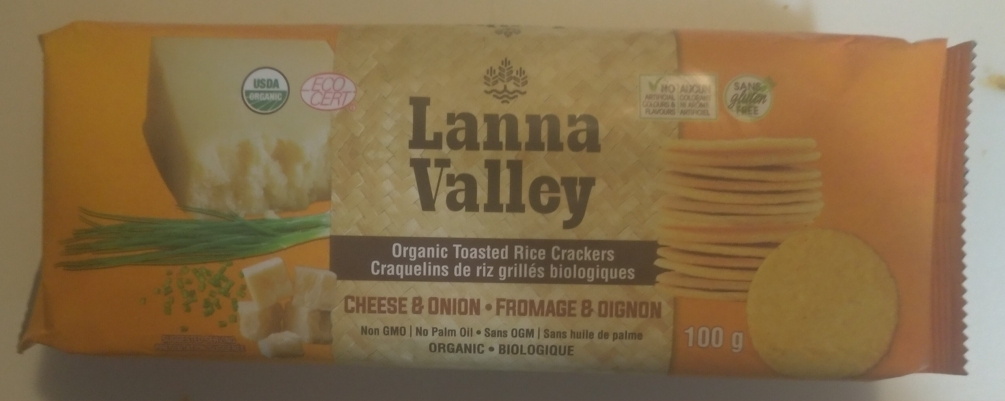 Cheese & Onion Organic Toasted Rice Crackers - Produkt - en
