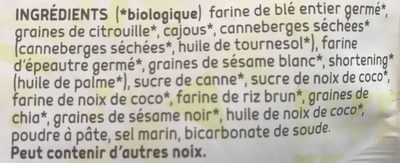 Craquelins biologiques Trailbite - Ingredients - fr