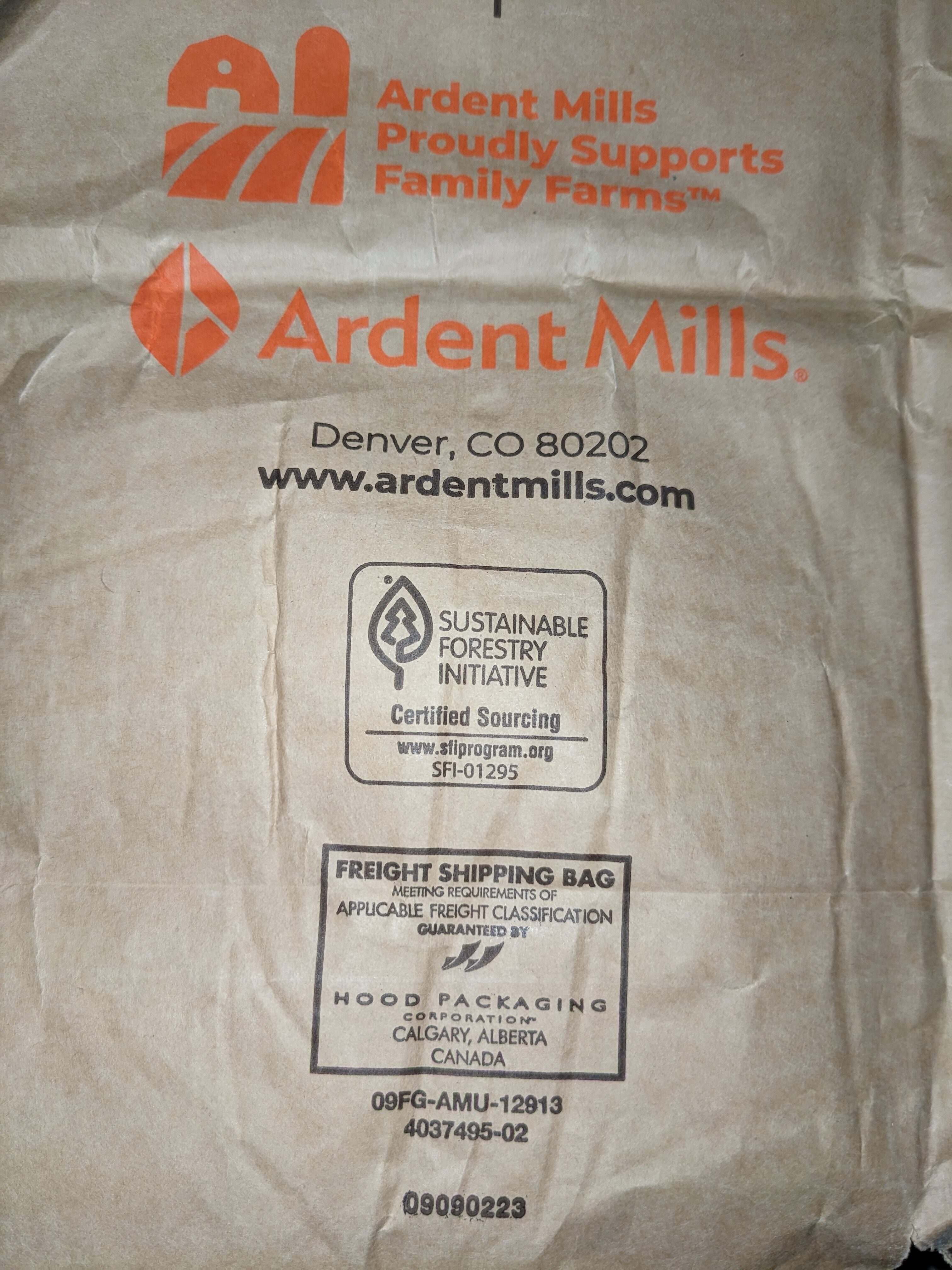 Ardent Mills Whole Wheat Flour - Recycling instructions and/or packaging information