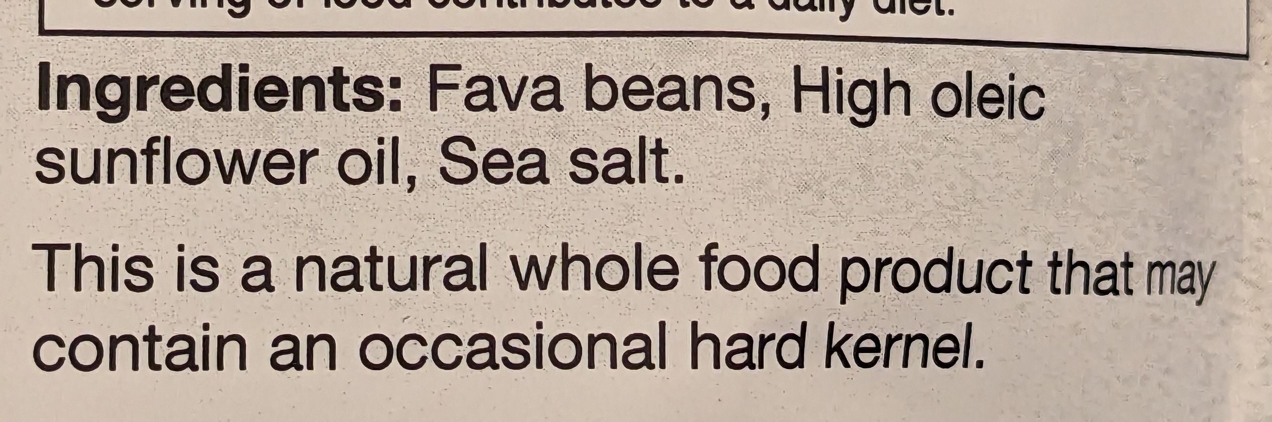 Crunchy Roasted Fava Beans Sea Salt - Ingrédients - en