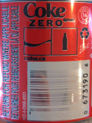Coca-Cola Zero - Instruction de recyclage et/ou informations d'emballage