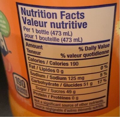 Fanta a l’orange - Nutrition facts