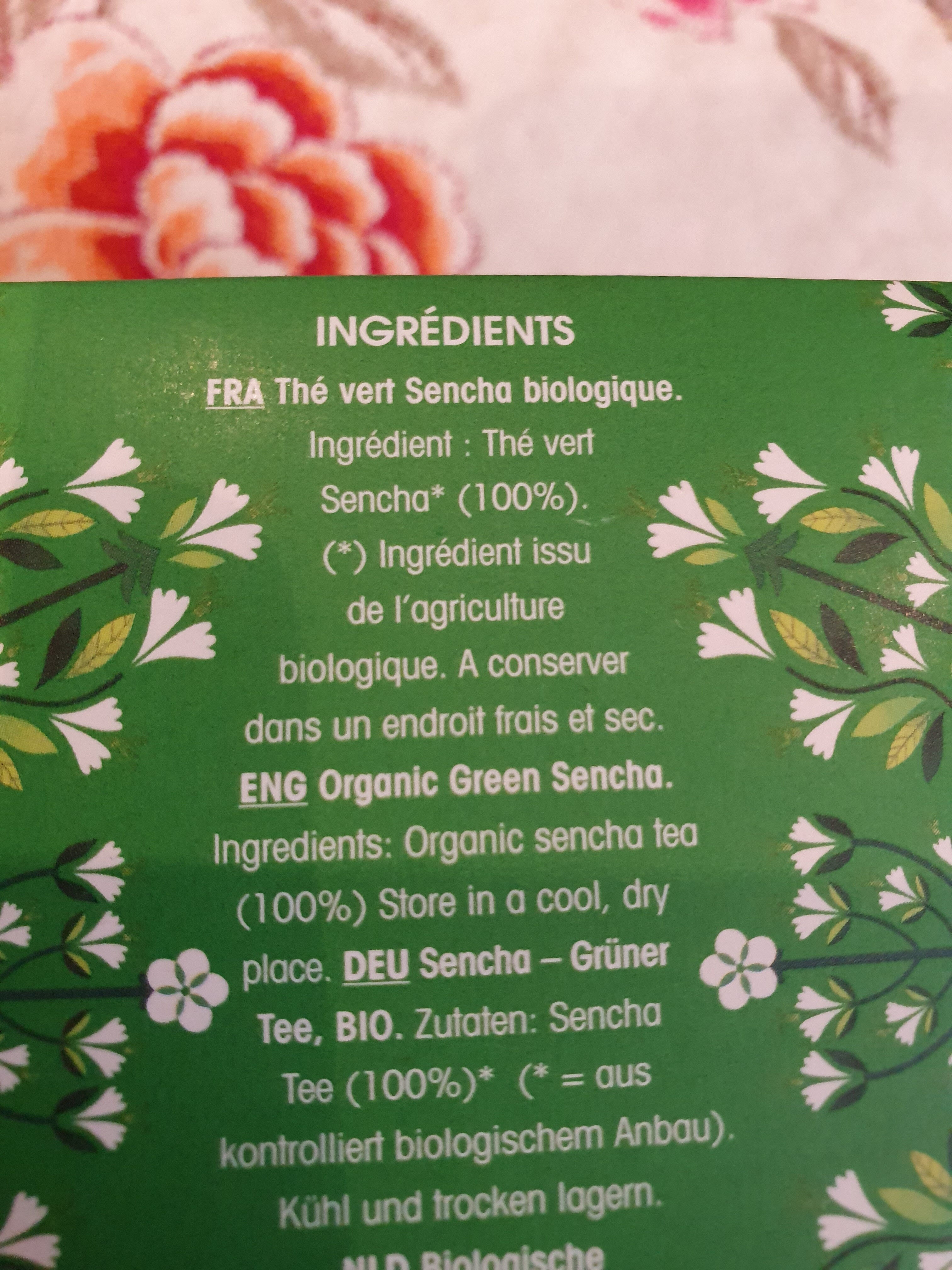 the vert sencha - Ingrédients