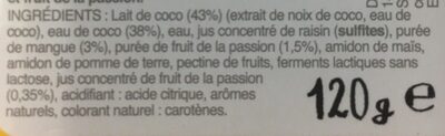Dessert végétal au lait de coco - Ingredients - fr