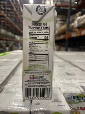 Guava Pineapple Nectar from Concentrate - Nutrition facts