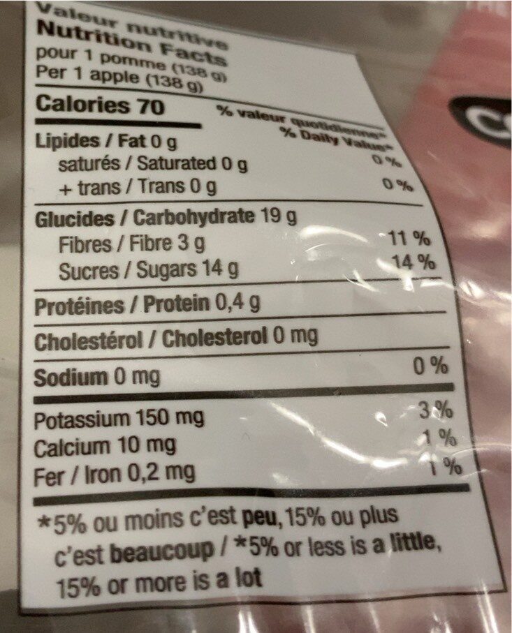 Pommes collatio - Nutrition facts
