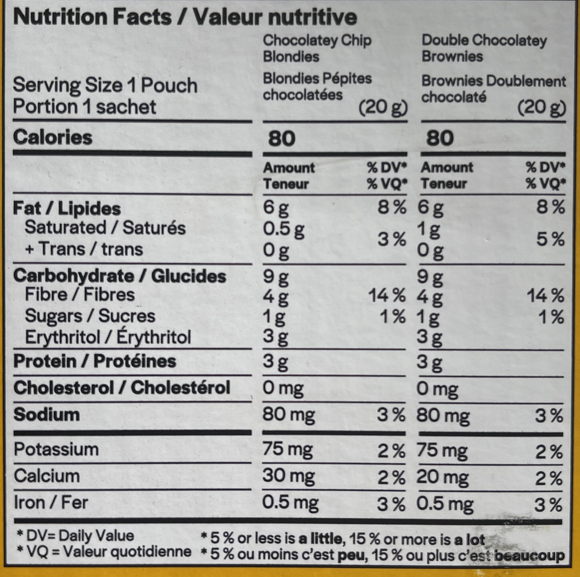 Good to go - Nutrition facts