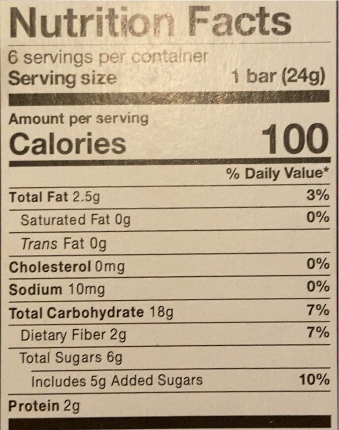 Made Good Granola Bar (Mixed Berry) - Nutrition facts