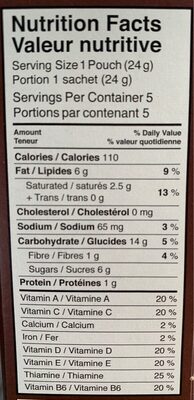 Soft Baked Mini Cookies - Apple Cinnamon - Tableau nutritionnel