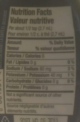 Lemon Lime Liquid Water Enhancer with Electrolytes - Nutrition facts