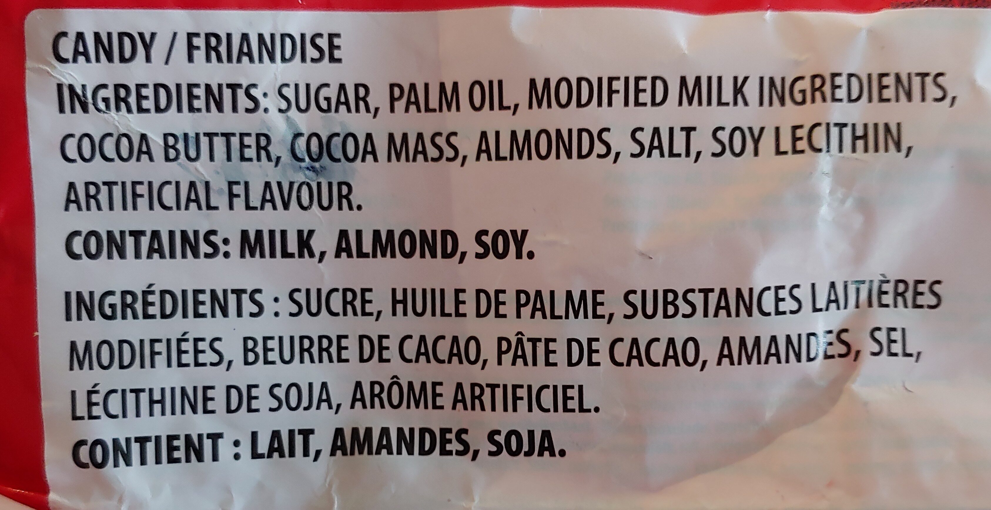 Mondelez Daim Candy - Ingredients