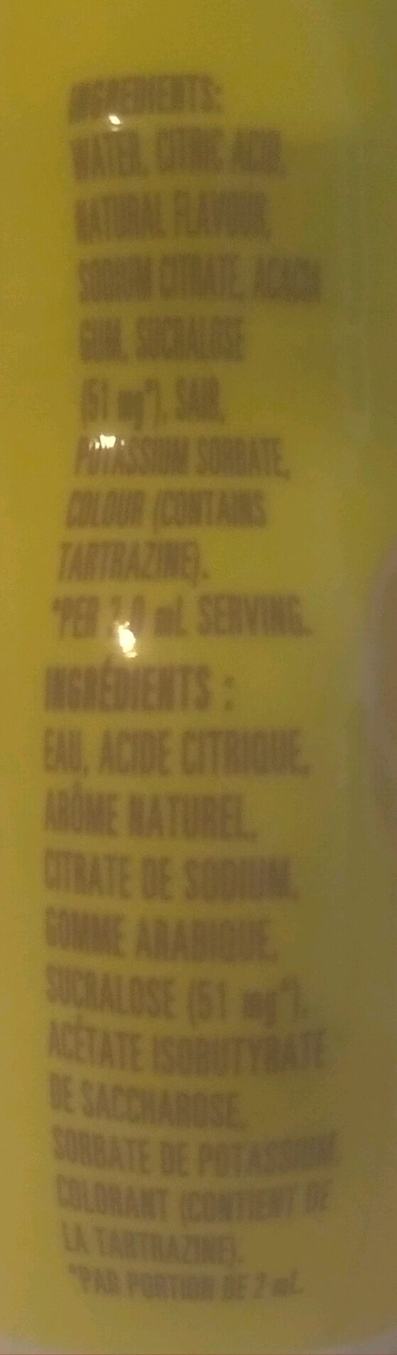 Lemonade Liquid Drink Mix - Ingredients