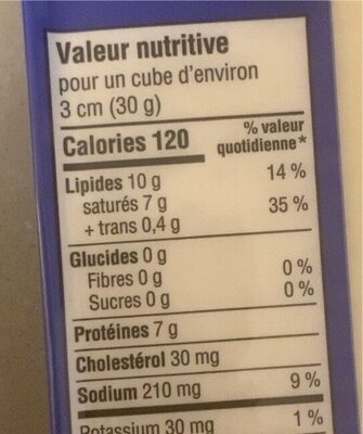 Fromage cheddar très doux - Nutrition facts - fr