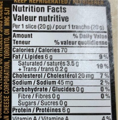 Suisse fromage - Nutrition facts - fr