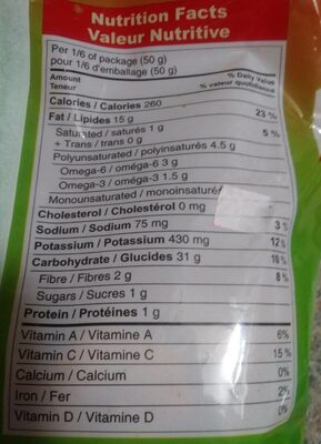 Chips de plantains piment et ail - Nutrition facts - fr
