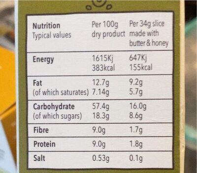 Super Oat & Flax - Nutrition facts