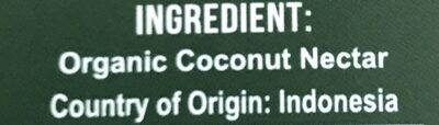 Coconut syrup - Ingrédients