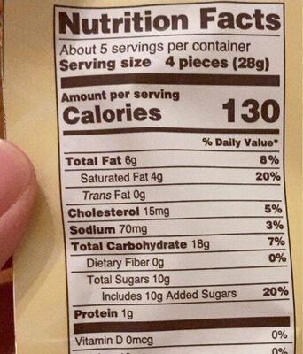 G brownie brittle pumpkin spice with cream cheese chips - Nutrition facts