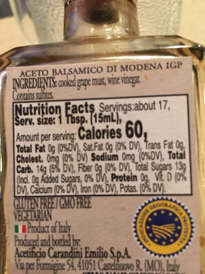 Balsamic Vinegar of Moderna - Ingredients