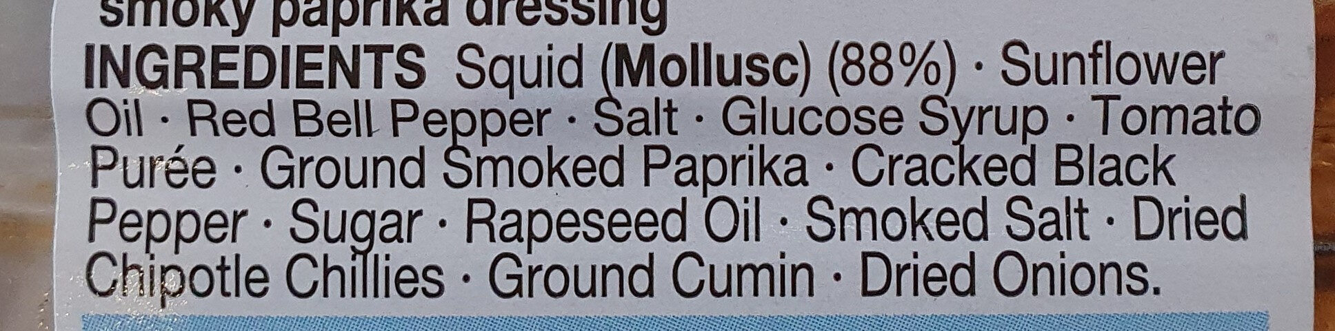 smoky Paprika calamari - Ingredients