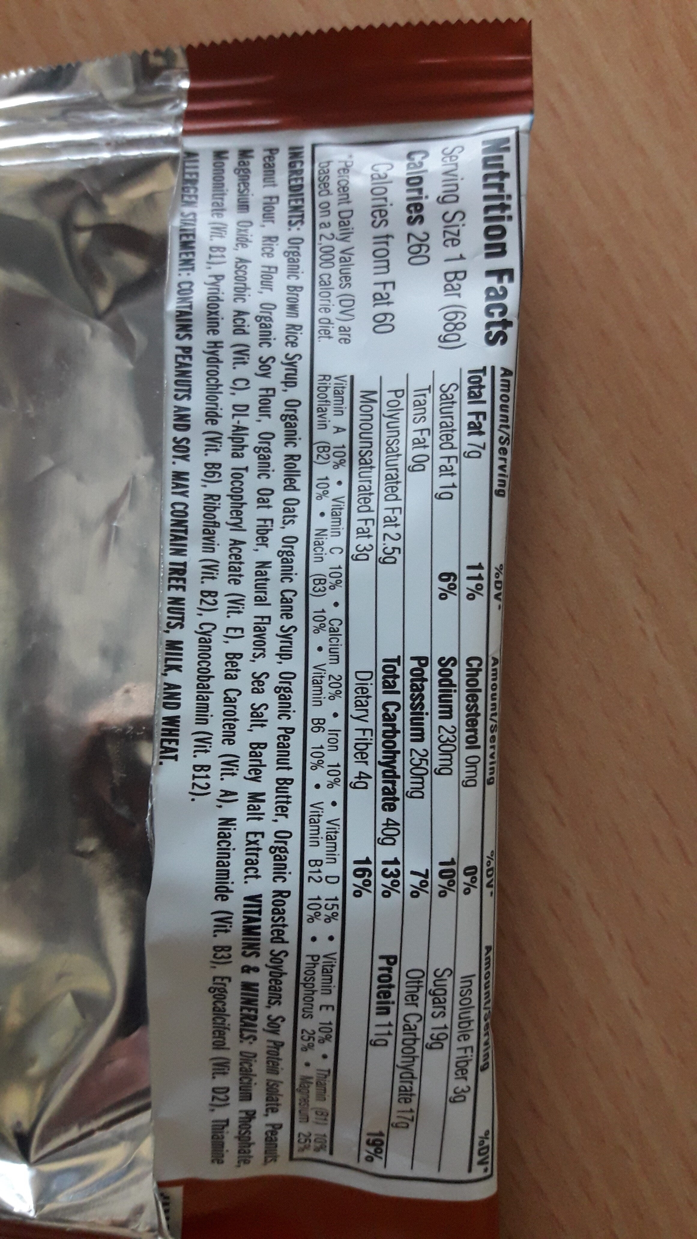 Energy bars crunchy peanut butter ounce protein bars - Zutaten - en